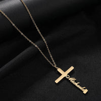 Personalized Cross Heart Pendant Name Necklace | JY068