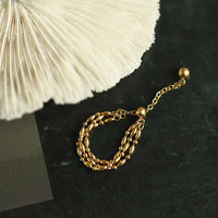 18K Gold Petite Bead Soft Chain Ring Layered | JZ060