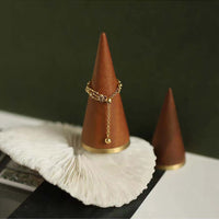 18K Gold Petite Bead Soft Chain Ring Layered | JZ060