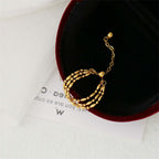 18K Gold Petite Bead Soft Chain Ring Layered | JZ060