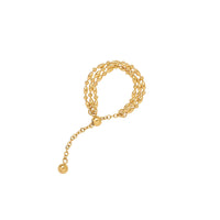 18K Gold Petite Bead Soft Chain Ring Layered | JZ060