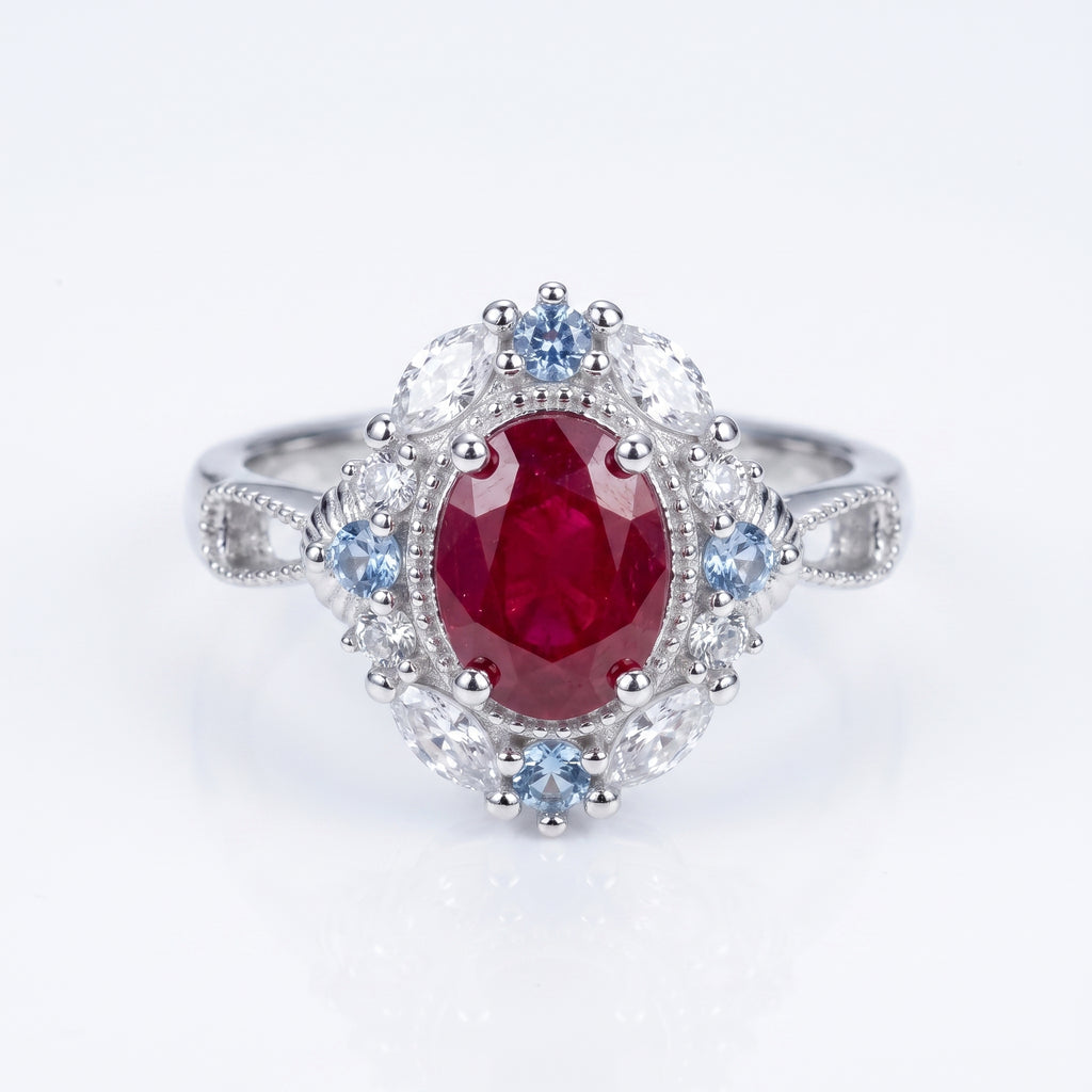 Vintage Filigree Red Ruby Ring