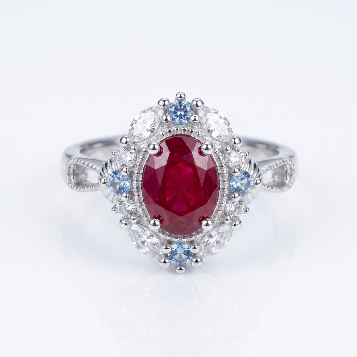 Vintage Filigree Red Ruby Ring