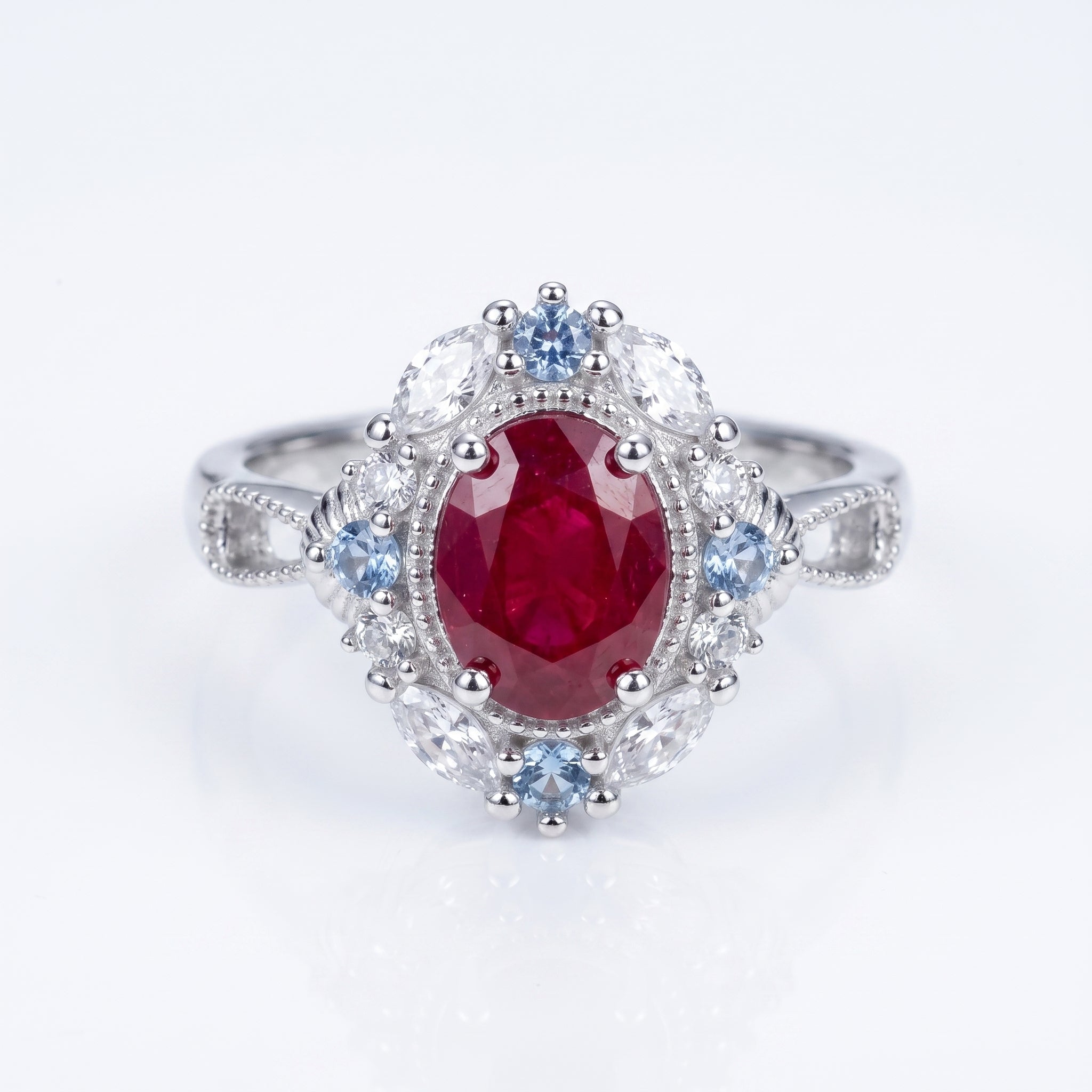 Vintage Filigree Red Ruby Ring