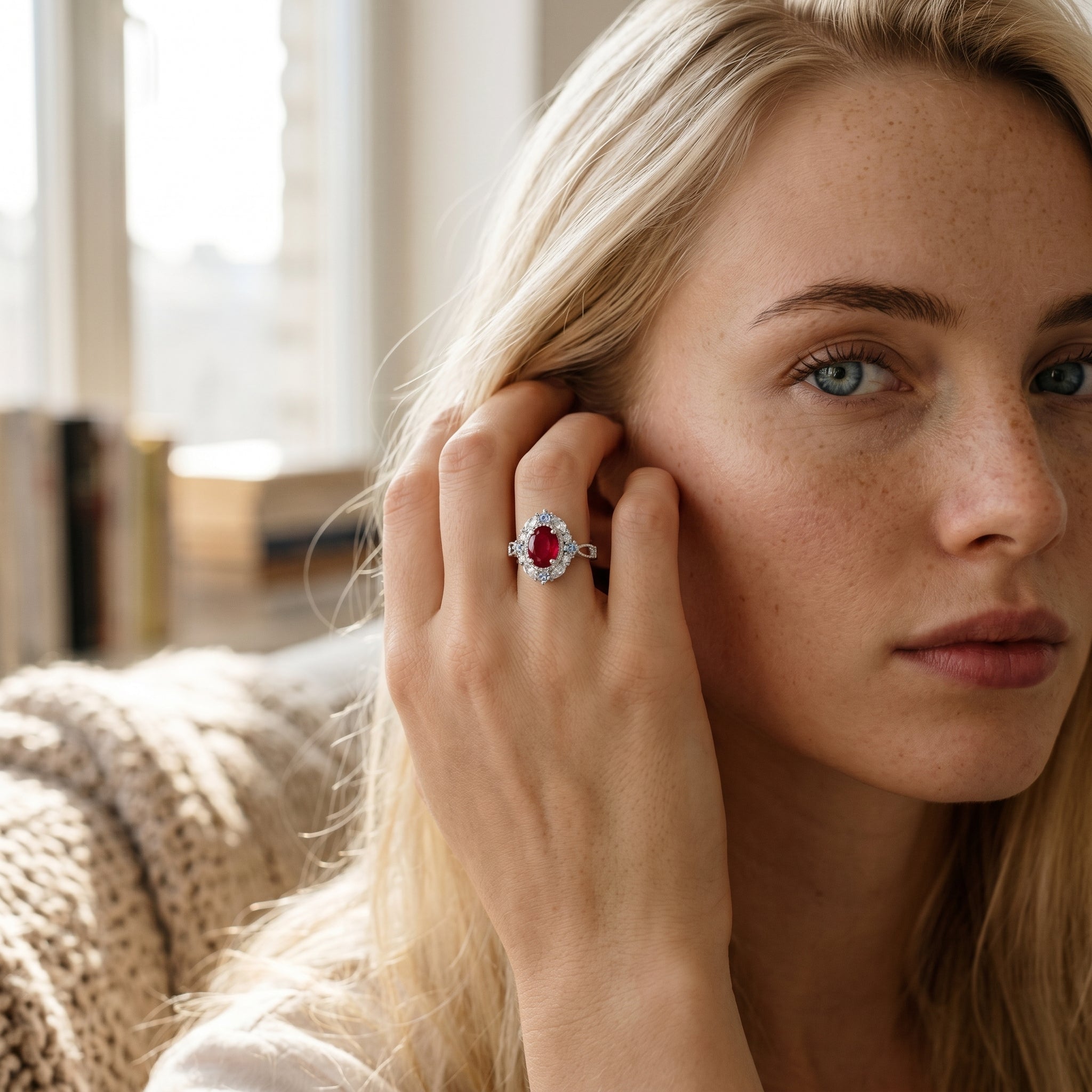 Vintage Filigree Red Ruby Ring