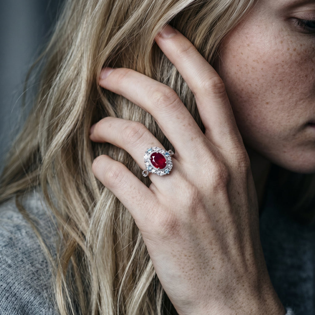 Vintage Filigree Red Ruby Ring