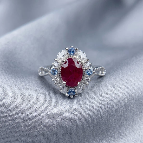 Vintage Filigree Red Ruby Ring