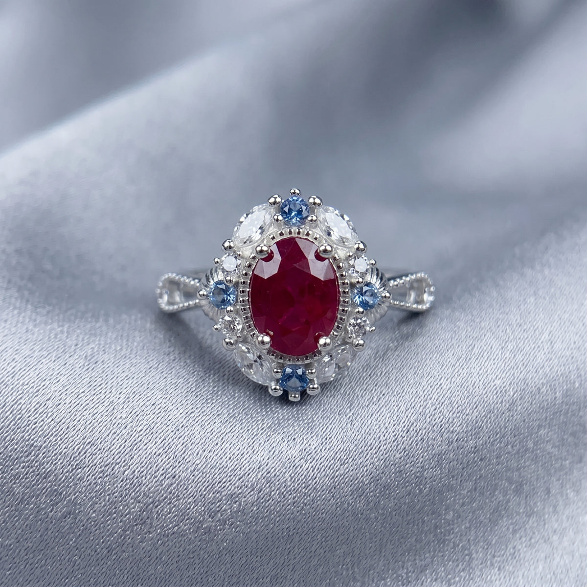 Vintage Filigree Red Ruby Ring