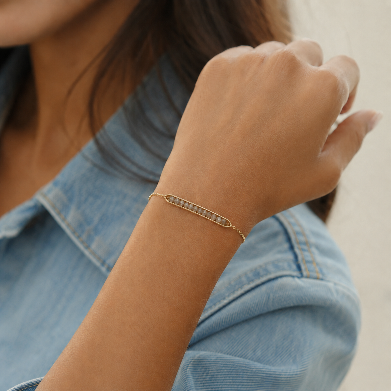 Labradorite Bar Bracelet