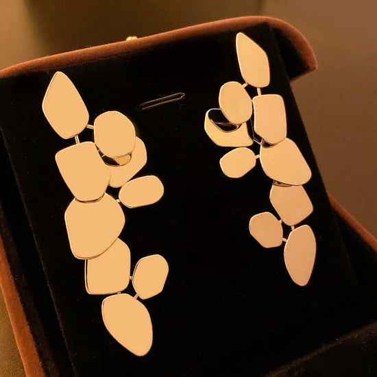  Large Cascading Metallic Abstract Drop Earrings