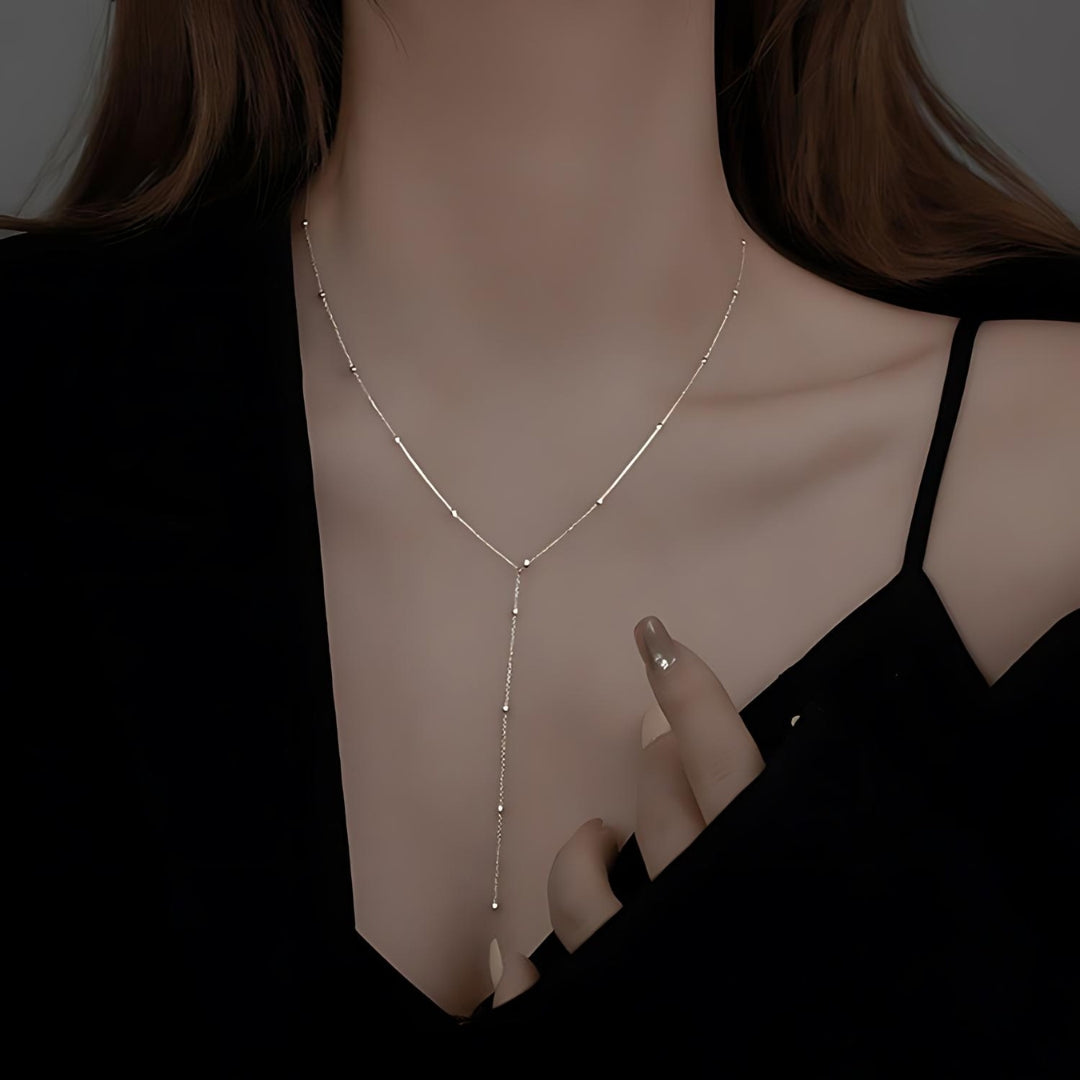 Dainty Satellite Lariat Chain Y Necklace