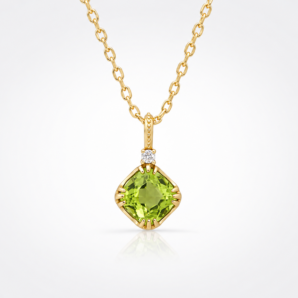 Leo Birthstone Peridot Pendant Necklace 