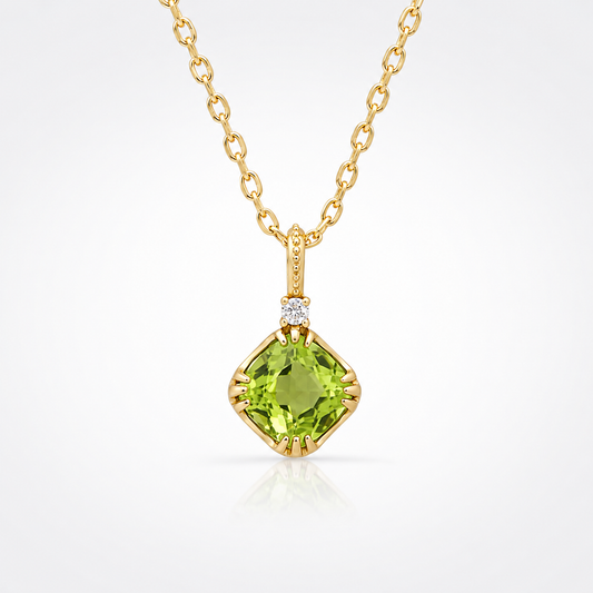 Leo Birthstone Peridot Pendant Necklace 