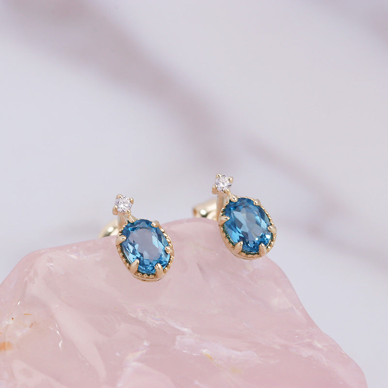 London Blue Topaz Gold Earrings