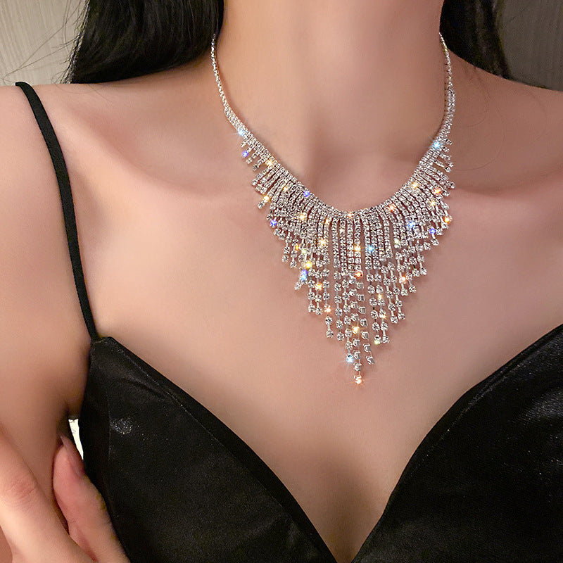 Luxurious Zircon Tassel Necklace