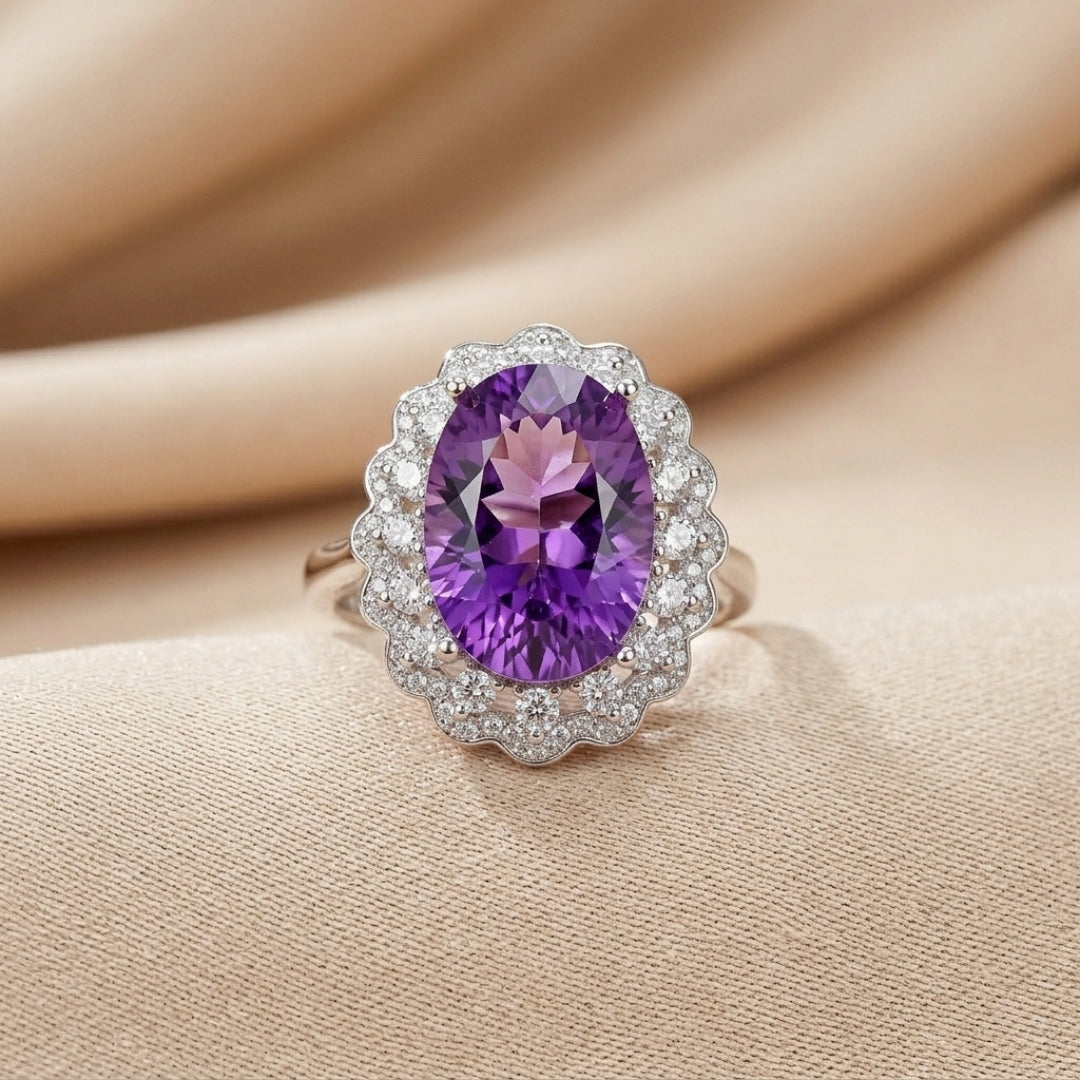 Luxury Amethyst February Gemstone Ring | NS2425