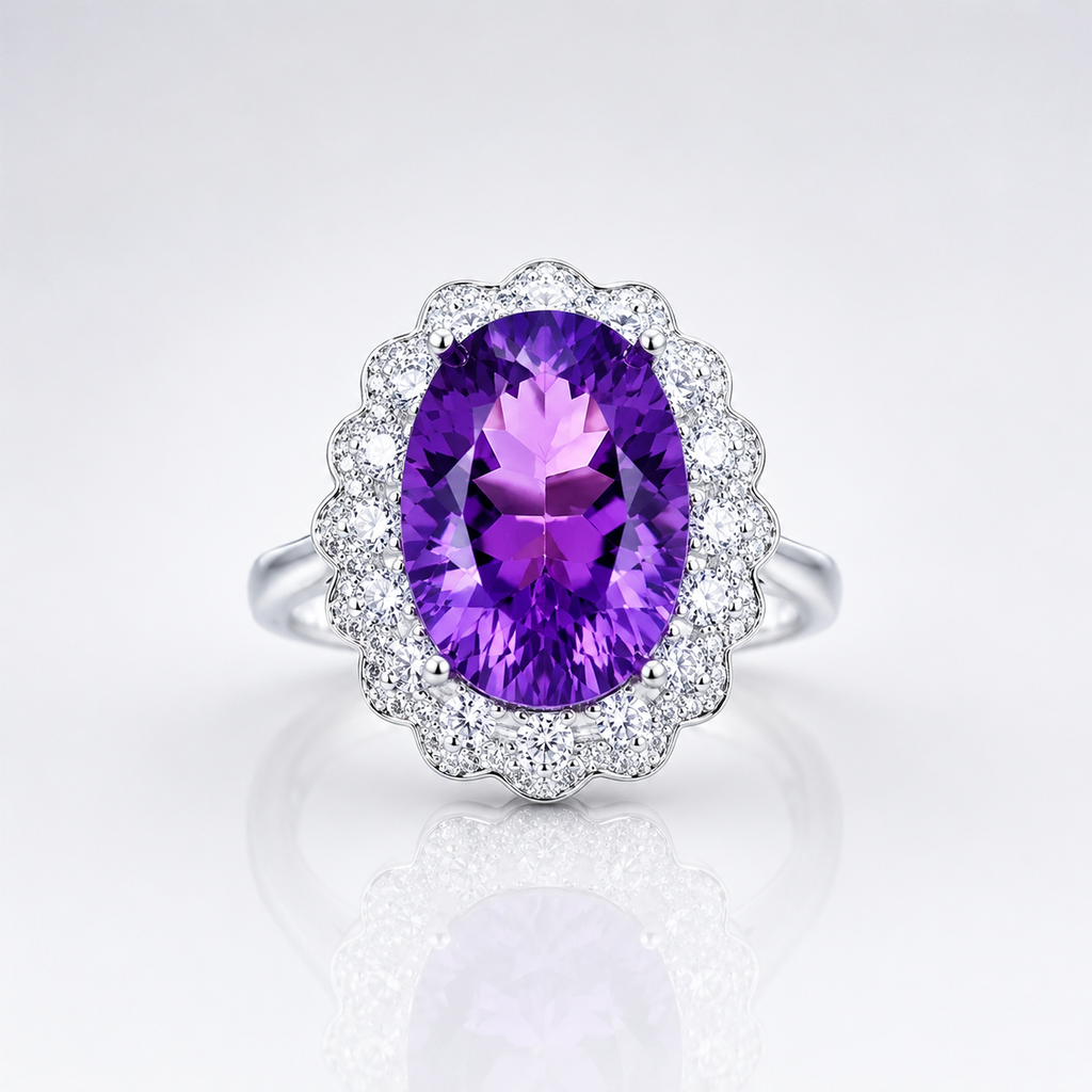 Luxury Amethyst February Gemstone Ring