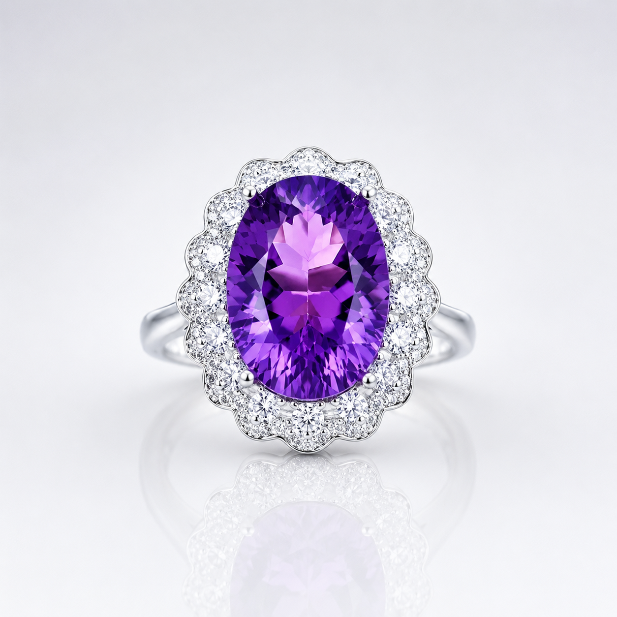 Luxury Amethyst February Gemstone Ring