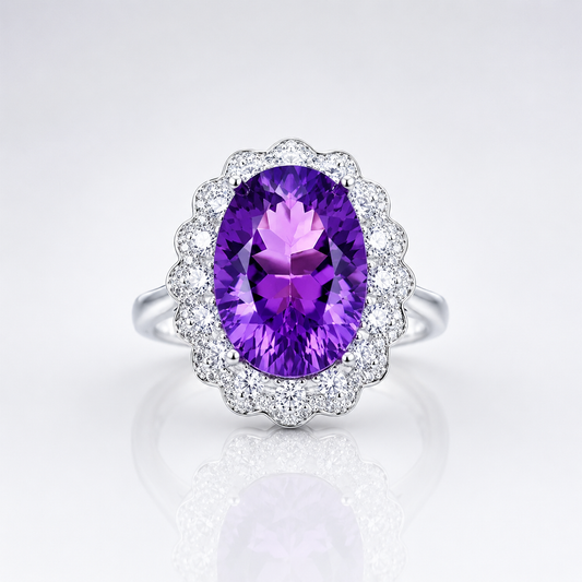 Luxury Amethyst February Gemstone Ring