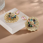 Luxury Boho Fan Shaped Shell Flower Drop Earrings