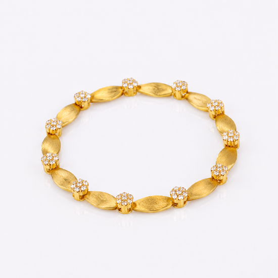 Luxury Dual Tone Brushed Ribbon Link Bracelet 