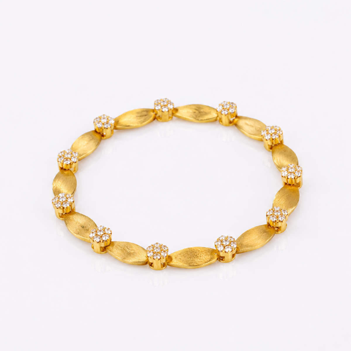 Luxury Dual Tone Brushed Ribbon Link Bracelet 