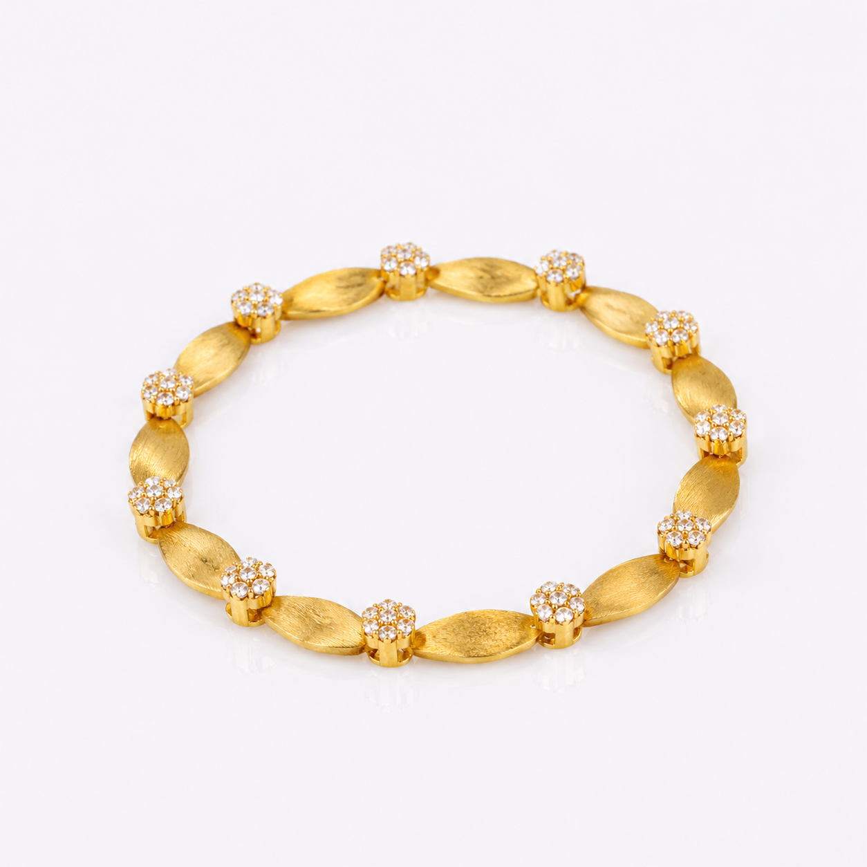 Luxury Dual Tone Brushed Ribbon Link Bracelet 