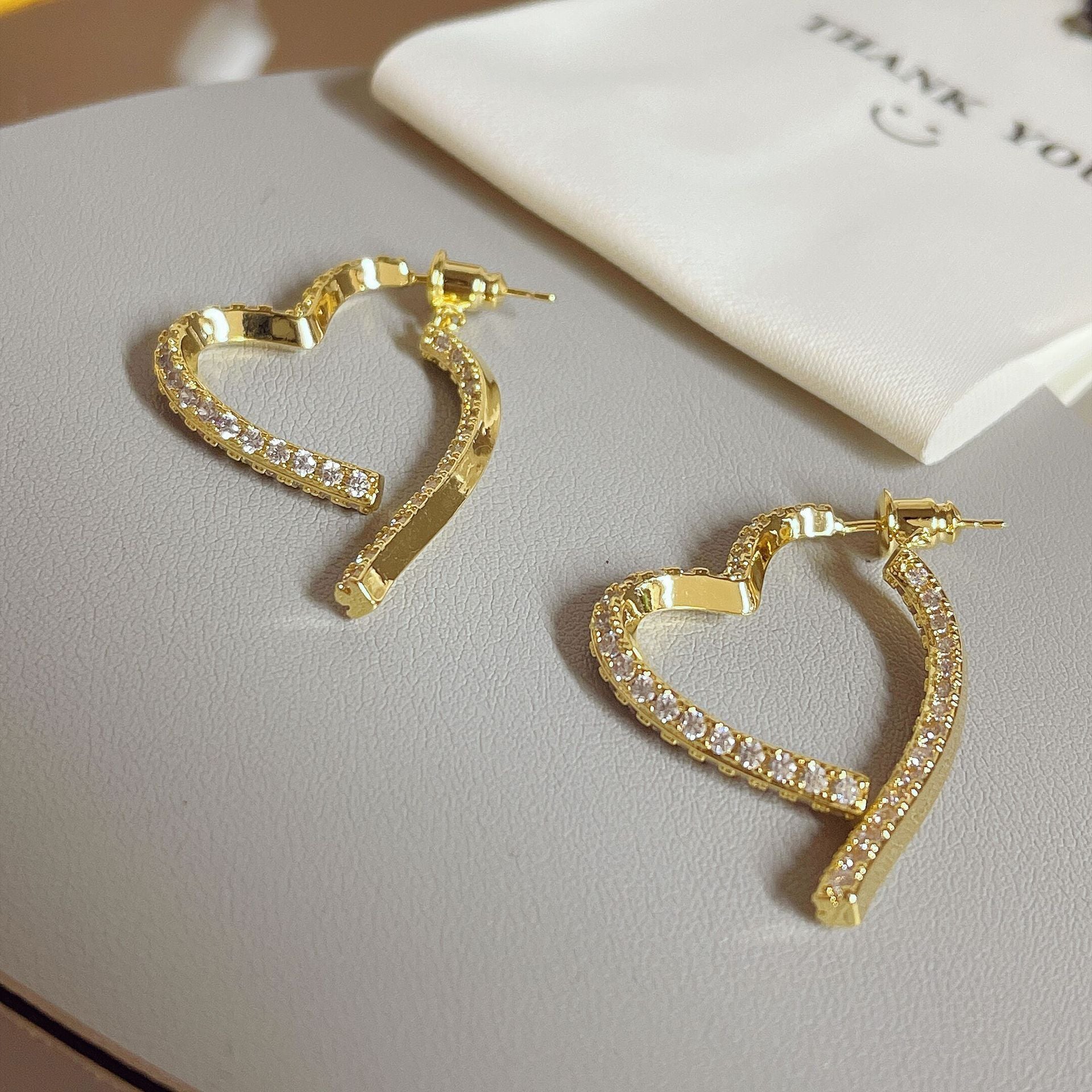 Luxury Gold Heart Hoop Earrings