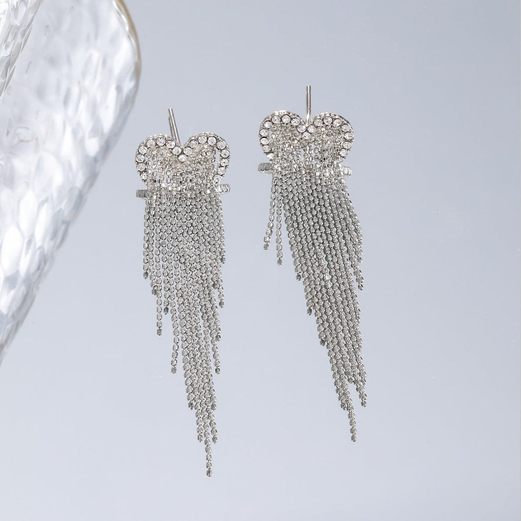 Luxury Open Heart Waterfall Earrings