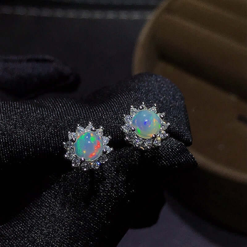 Luxury Rose Gold Opal Earrings