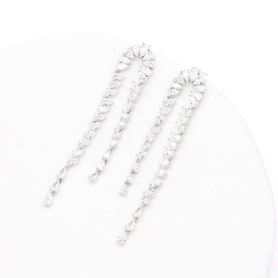 Luxury Teardrop CZ Waterfall Earrings