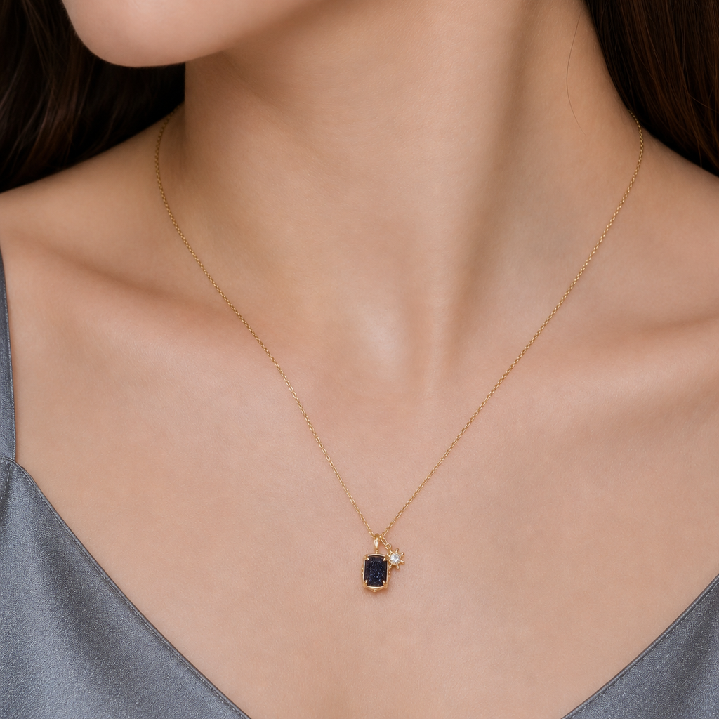 Make A Wish Amethyst Peridot Necklace with Snowflake
