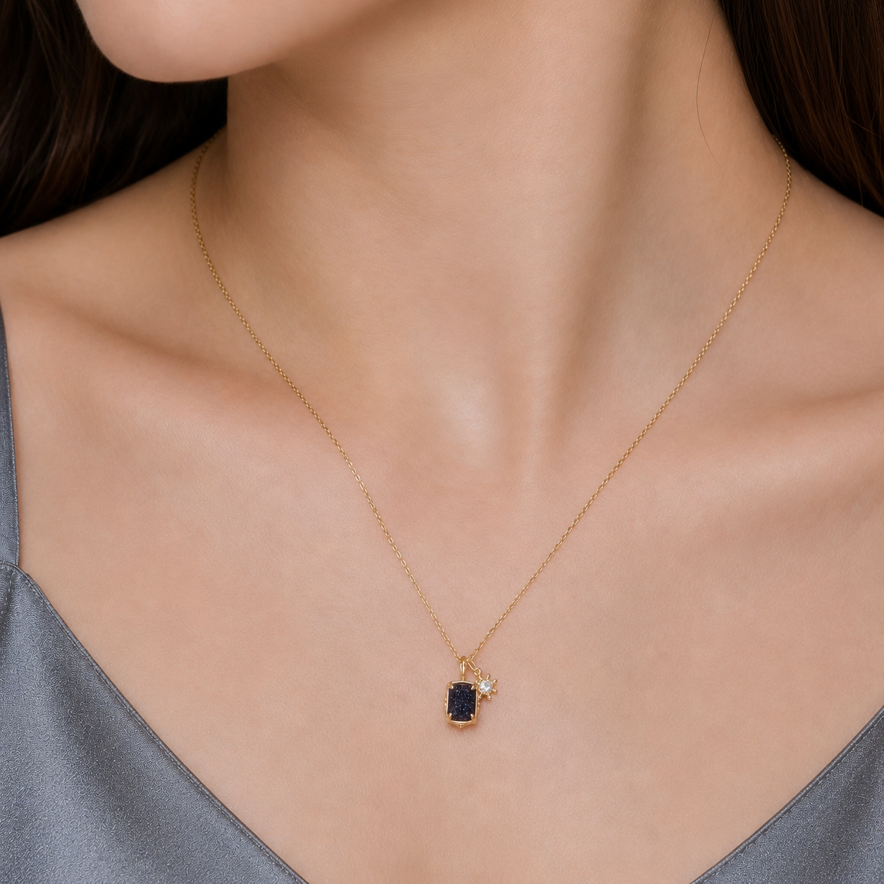 Make A Wish Amethyst Peridot Necklace with Snowflake