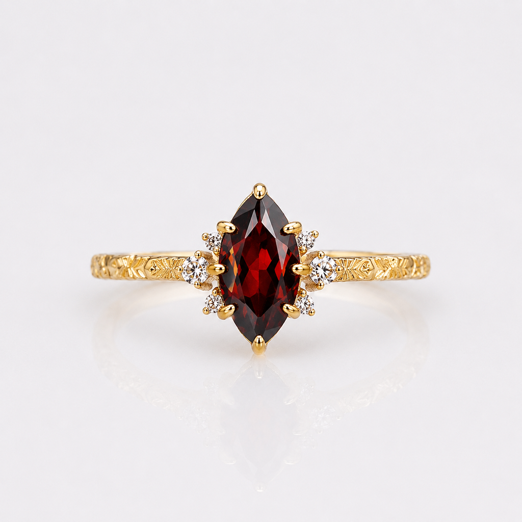 Marquise July Birthstone Ruby Ring