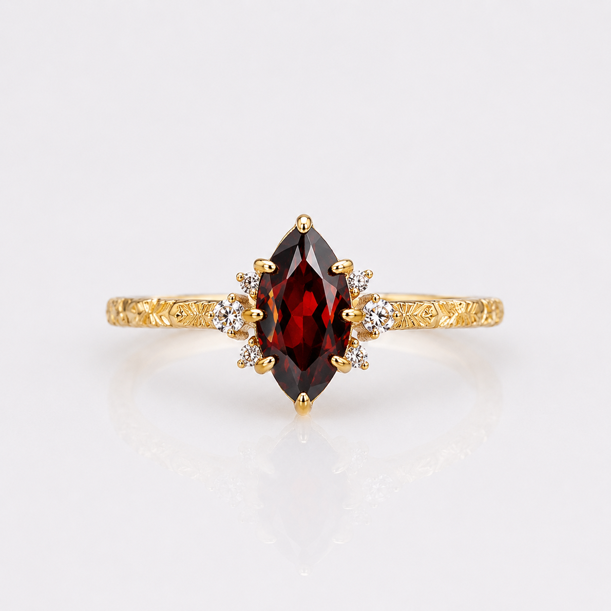 Marquise July Birthstone Ruby Ring