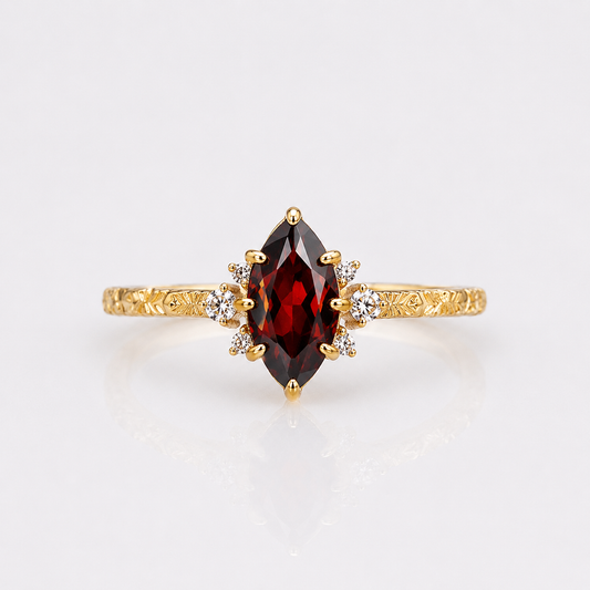 Marquise July Birthstone Ruby Ring