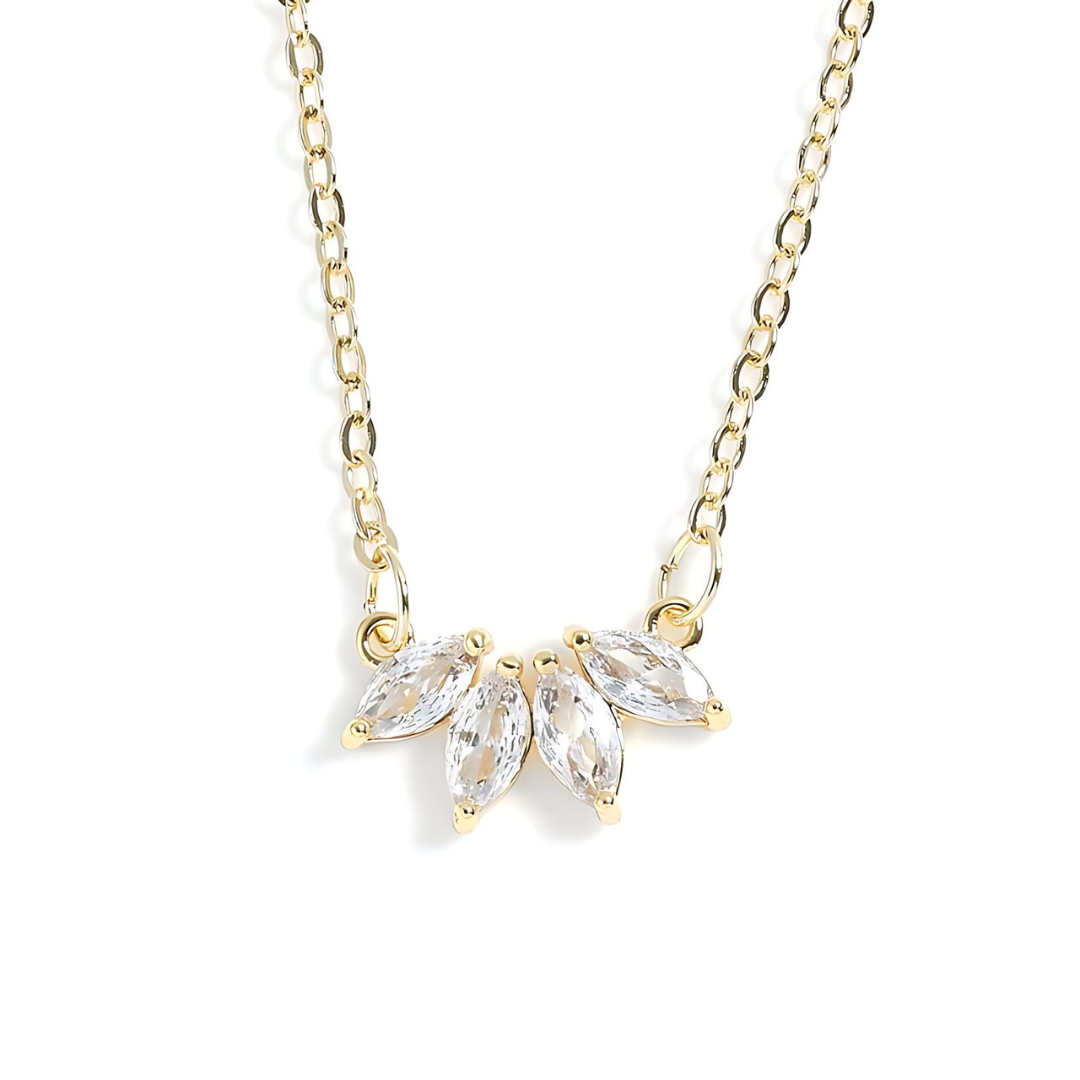 Marquise Leaf Pendant Choker Necklace