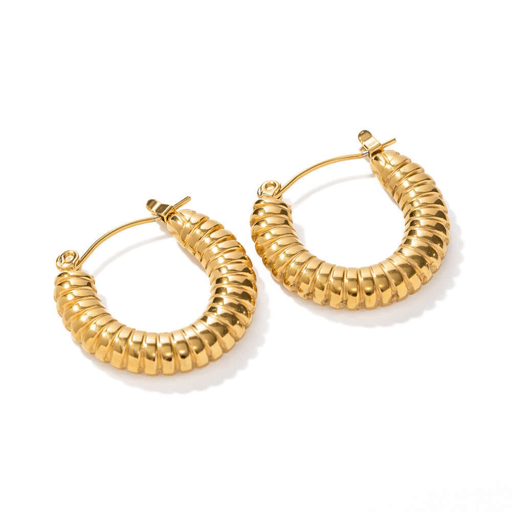 Minimalist 18K Gold Plated Hoop Earrings | JDEW018