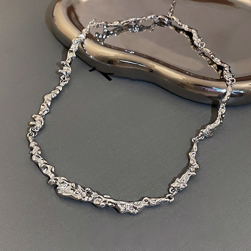 Molten Chain Silver Necklace 