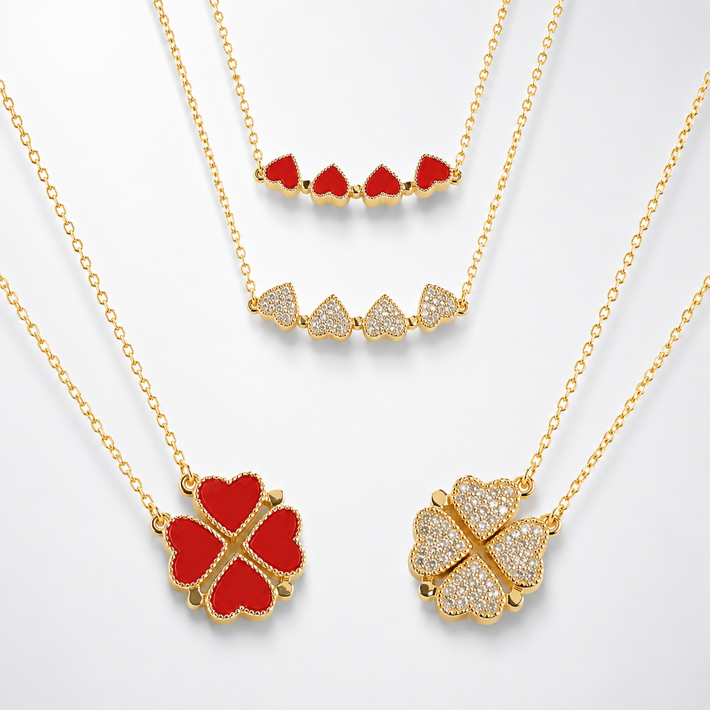 Multi-Way Heart Clover Lucky Necklace Magnetic
