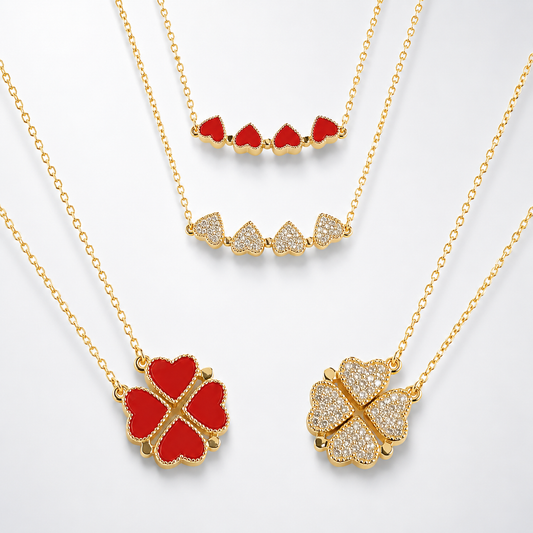 Multi-Way Heart Clover Lucky Necklace Magnetic