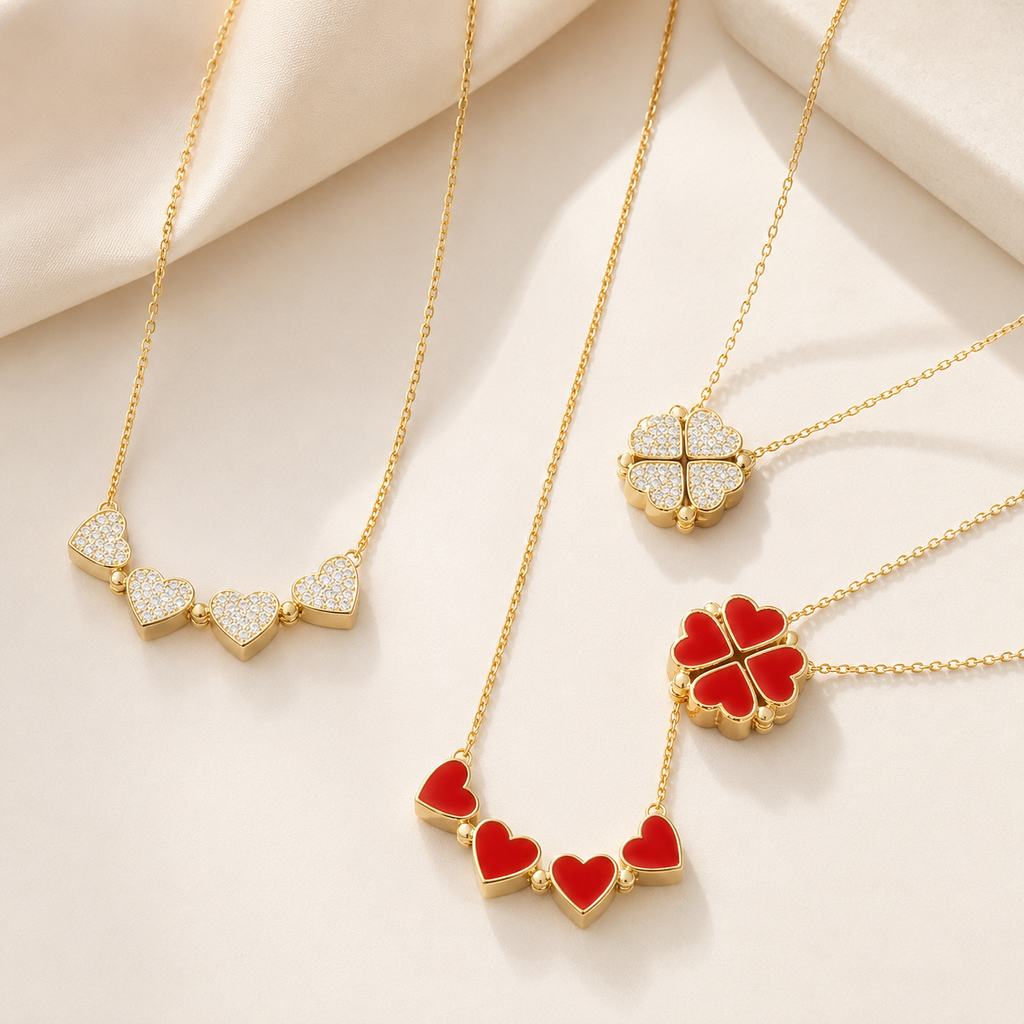 Multi-Way Heart Clover Lucky Necklace Magnetic