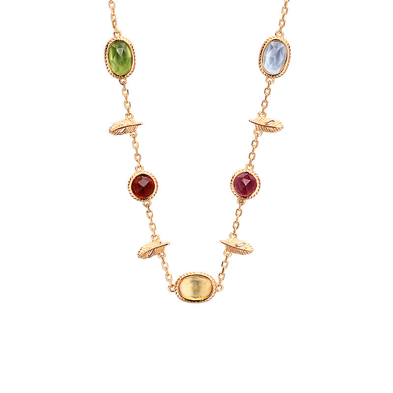 Multi Gemstone Citrine Topaz Necklace