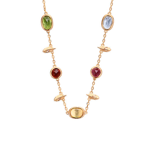 Multi Gemstone Citrine Topaz Necklace