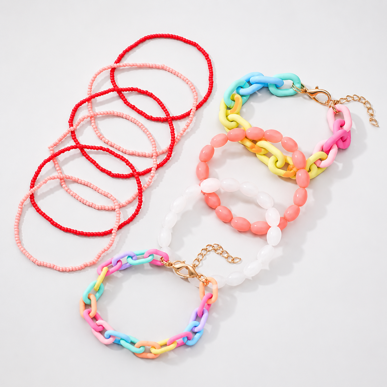 Multi Layer Vacation Rainbow Bead Bracelet