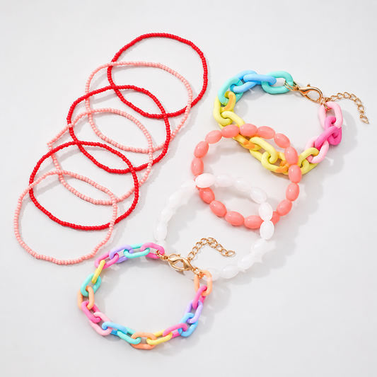 Multi Layer Vacation Rainbow Bead Bracelet
