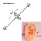 14g Silver Scorpio Insects Industrial Barbell Bar Piercings | DL0121