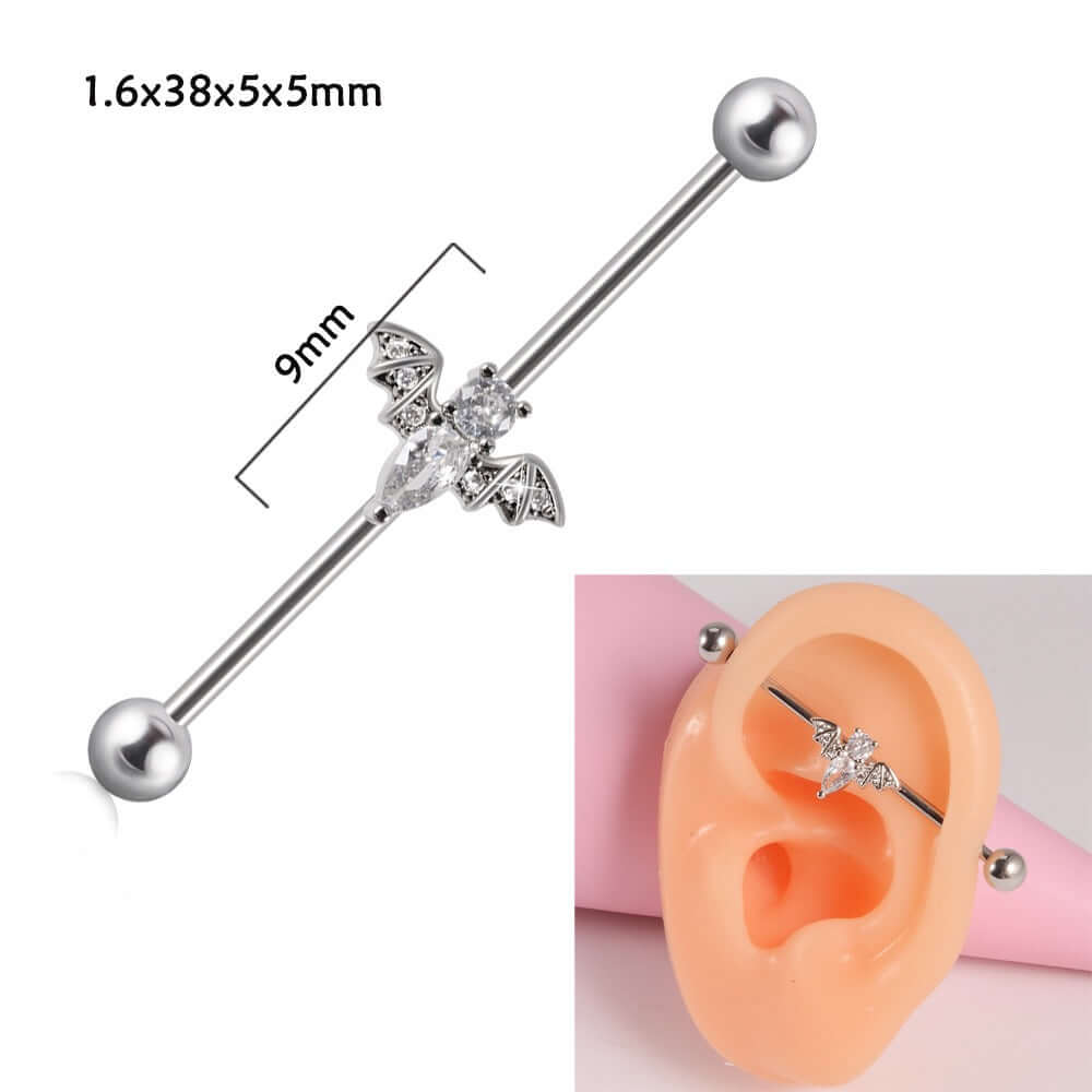 14g Silver Scorpio Insects Industrial Barbell Bar Piercings | DL0121