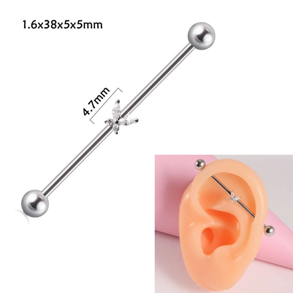 14g Silver Scorpio Insects Industrial Barbell Bar Piercings | DL0121
