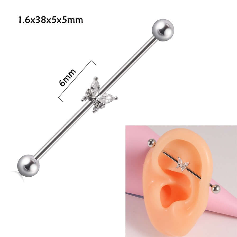 14g Silver Scorpio Insects Industrial Barbell Bar Piercings | DL0121
